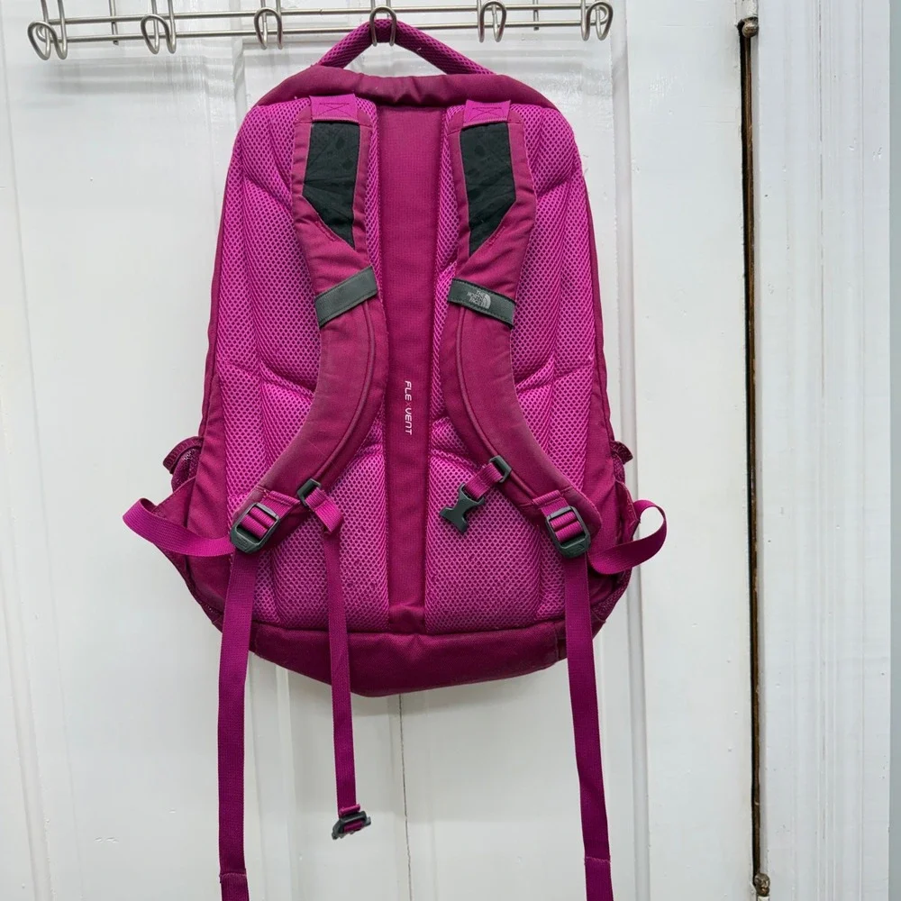 The North Face Pivoter Backpack Pink Magenta FlexVent Laptop Bag Sternum Strap